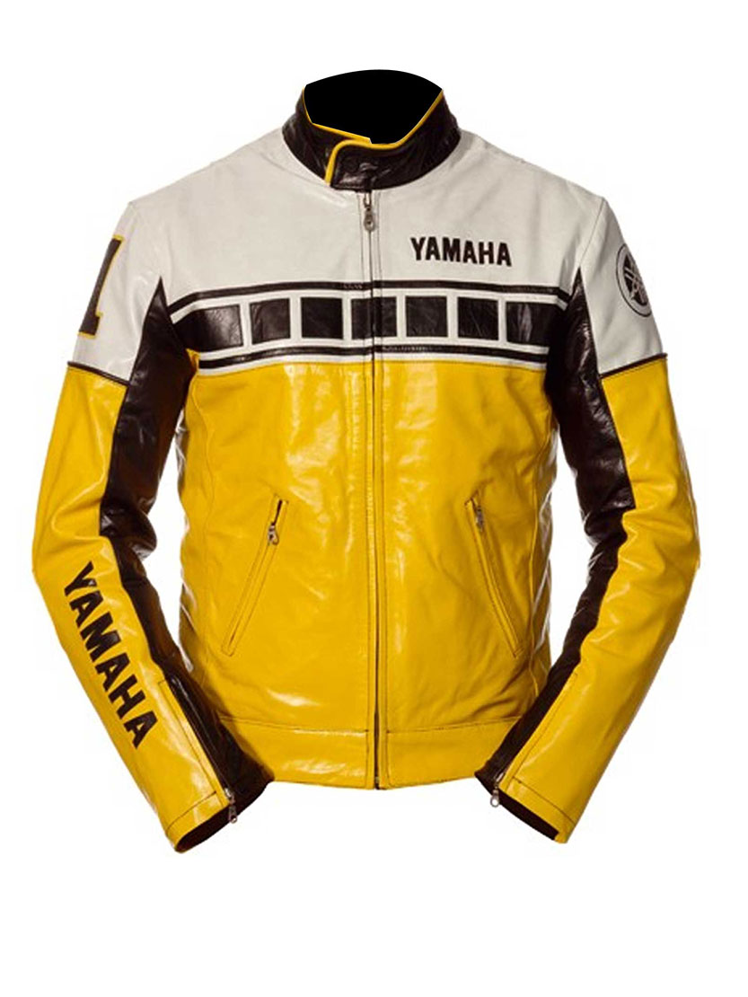 Yamaha Yellow & Black Motorcycle Leather Jacket Celebs