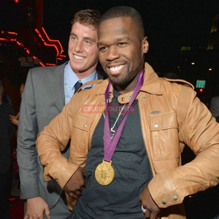 Men's Stylish 50 Cent Jacket At End Of Watch Premiere