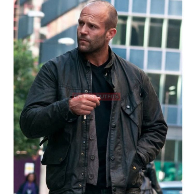 MEN'S JASON STATHAM LEATHER JACKET IN BLITZ MOVE