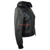 black hooded leather motorcycle jacket