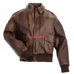 Aviator A2 Distressed Brown Leather Flight Jacket