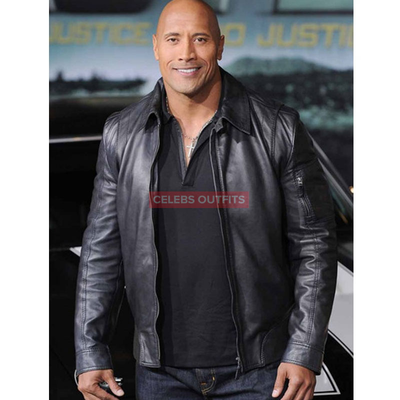 Faster Movie Dwayne Johnson Leather Jacket | Celebs Outfits
