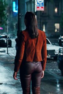 Justice League Gal Gadot Brown Leather Jacket