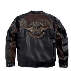 Harley Davidson Men’s Reflective Bomber Leather Jacket