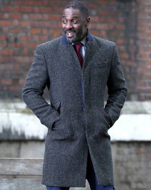 Idris Elba John Luther Wool Coat