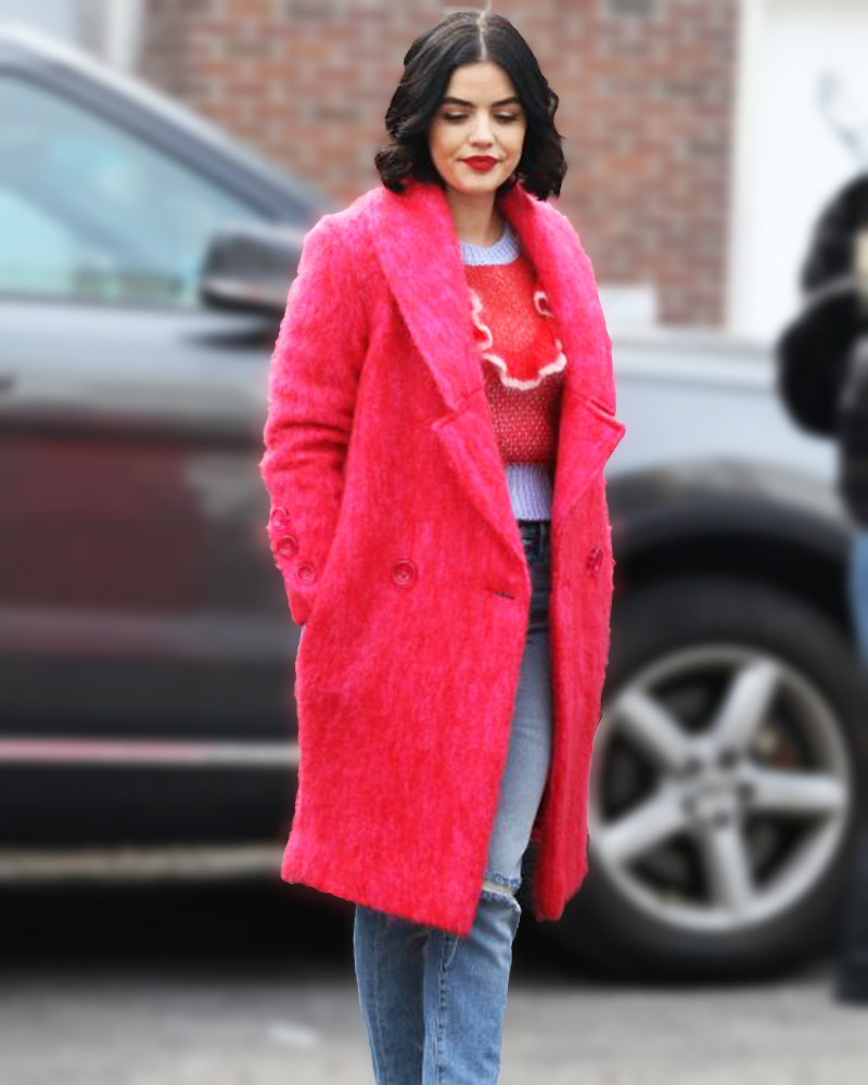 Lucy Hale Katy Keene Red Fur Coat