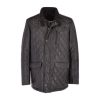 Mens Quilted Black Leather Coat