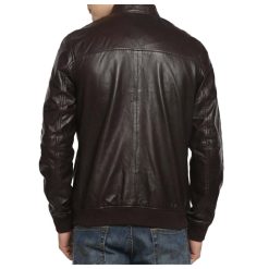 Raglan Bomber Leather Jacket For Men 1
