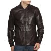 Raglan Bomber Leather Jacket For Men