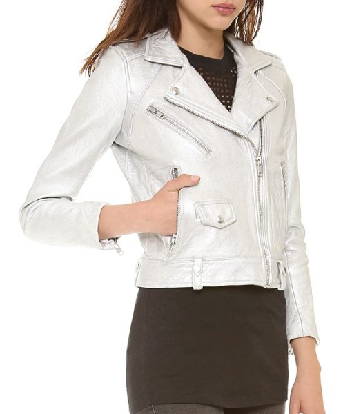 Arrow Willa Holland White Leather Jacket