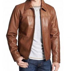 Mens Classic Brown Leather Jacket