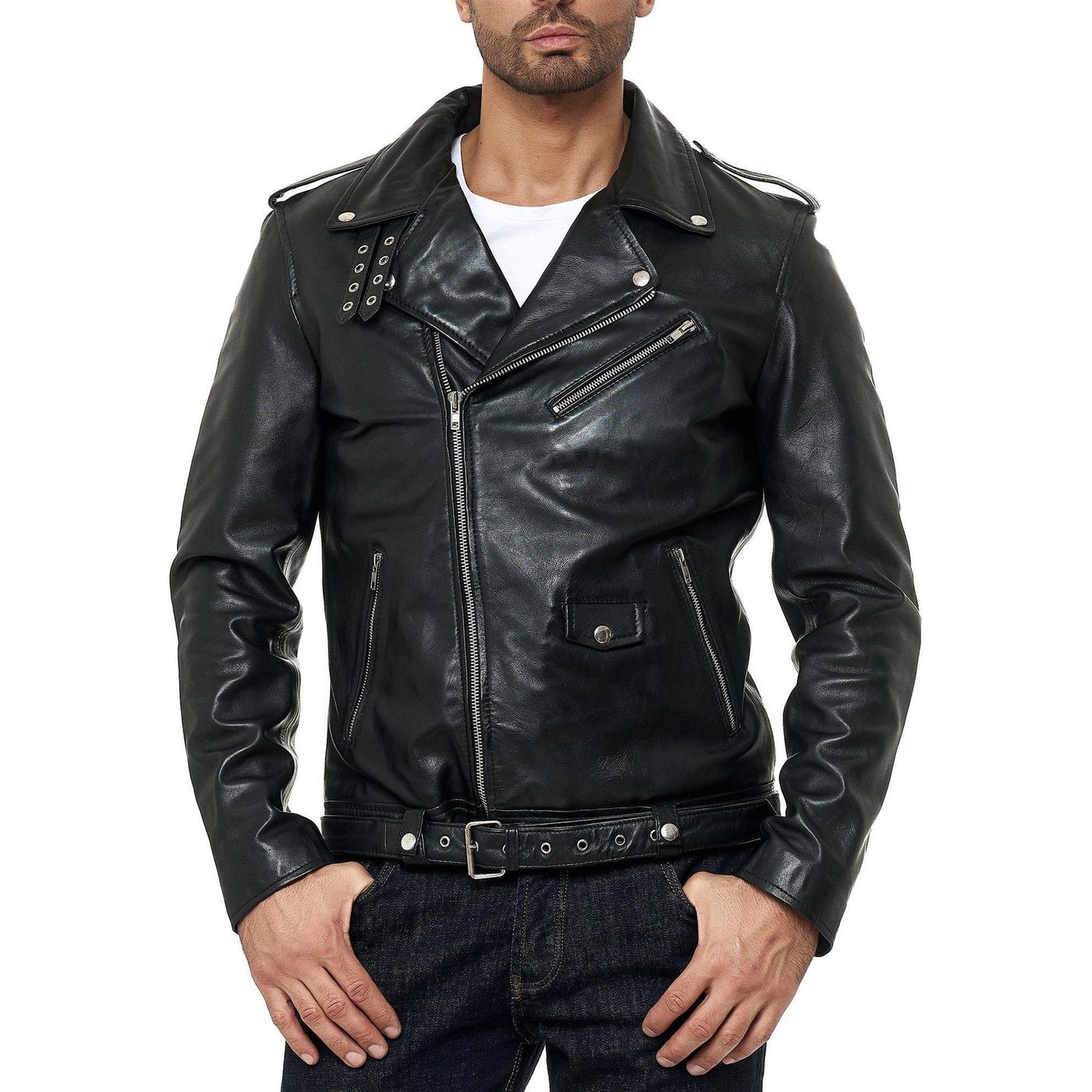 Shop The Mens Black Leather Jacket | Celebs Outfits