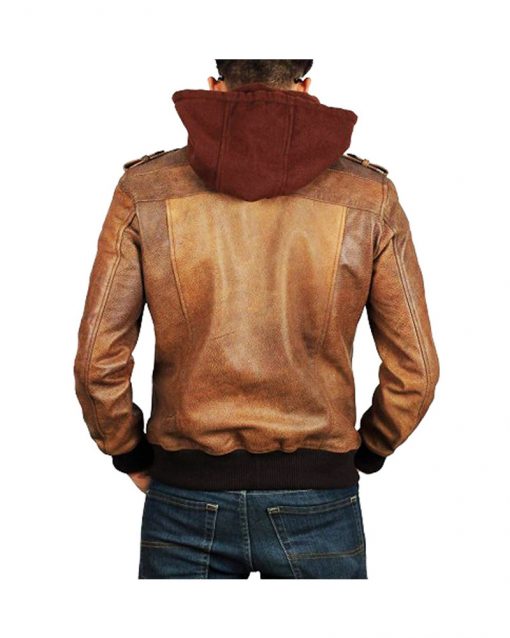 Edinburgh Brown Distressed Leather Jacket 1