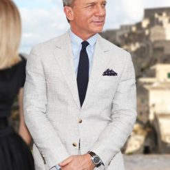 Daniel Craig No Time to Die White Linen Suit