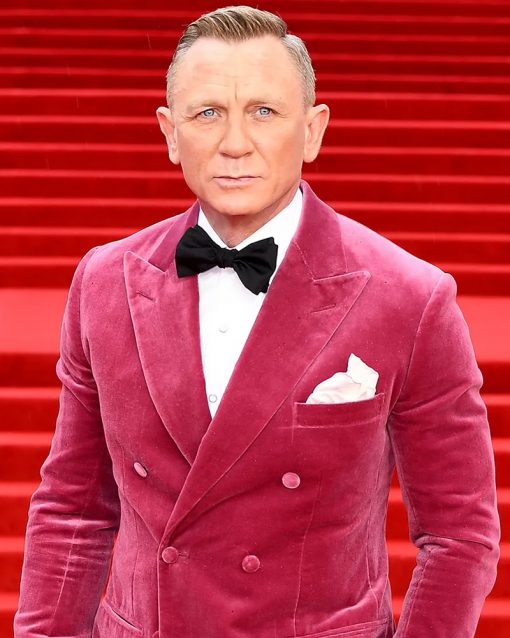 Daniel Craig Pink James Bond Jacket Tuxedo