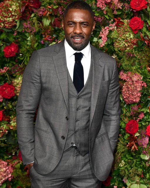 Idris Elba Grey 3 Piece Cotton Suit For Men 2022