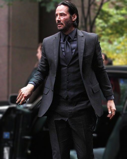 John Wick stylish Grey Three Piece Suit