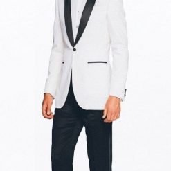 Mens Black And White Suit