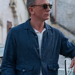 No Time To Die James Bond 25 Blue Cotton Shirt Jacket