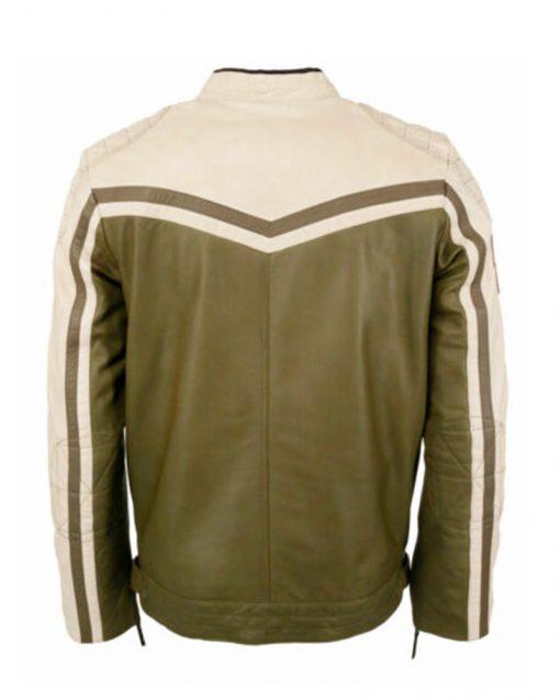 Top Gun Biker Green Leather Jacket 1