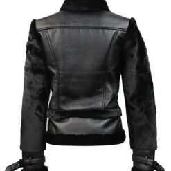 Top Gun Faux Fur And Vegan Black Leather Jacket 1