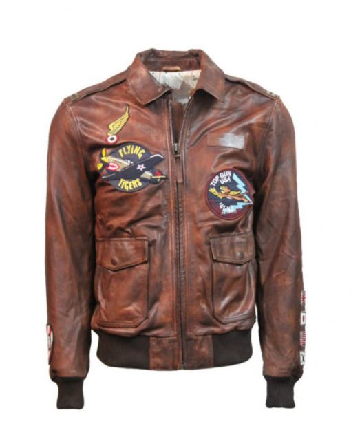 Top Gun Flying Tigers Leather Jacket