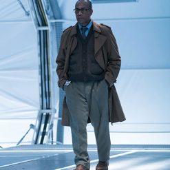 Justice League Silas Stone Brown Cotton Trench Coat For Sale