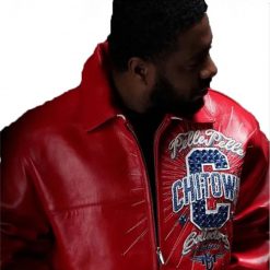 Chi Town Pelle Pelle Red Leather Jacket For Men