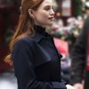 Hotel for the Holidays 2022 Madelaine Petsch Blue Coat