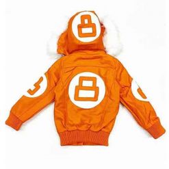 8 Ball Orange Parka Fur Hooded Jacket 1