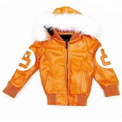 8 Ball Orange Parka Fur Hooded Jacket