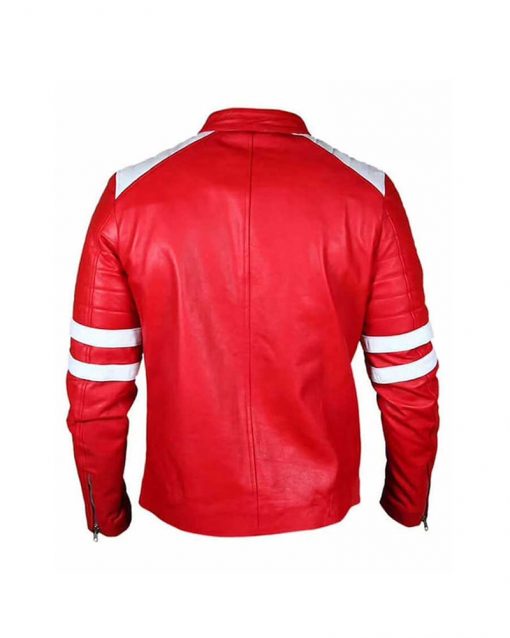 Fight Club Brad Pitt Red Motorcycle Jacket 1