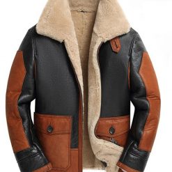 Men Genuine Sheepskin Shearling Leather Jacket 1