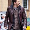 Red One Chris Evans Brown Leather Coat