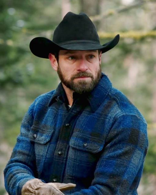 Yellowstone TV Series Ian Bohen Blue Flannel Jacket