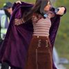 Daisy Jones & The Six Camila Morrone Purple Coat 2