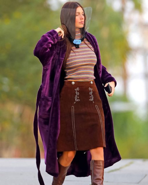 Daisy Jones & The Six Camila Morrone Purple Coat