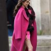 Emily In Paris Lily Collins Pink Trench Coat 1