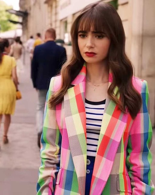 Emily In Paris S03 Emily Cooper Rainbow Pastel Blazer