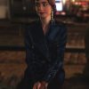 Emily In Paris Season 3 Lily Collins Velvet Blue Blazer