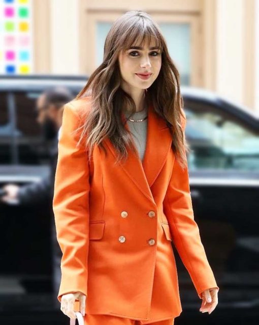 Emily In Paris S03 Lily Collins Orange Blazer 1