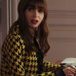 Emily In Paris S03 Lily Collins Yellow Cropped Jacket