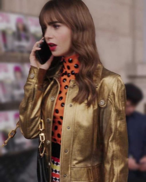 Emily in Paris S03 Lily Collins Golden Coat 2