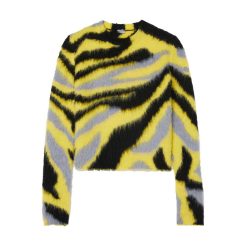 You S04 Blessing Yellow Zebra Print Sweater