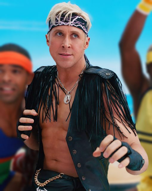 Barbie 2023 Ryan Gosling Leather Fringe Vest