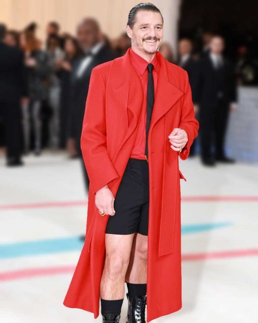 Met Gala 2023 Pedro Pascal Red Trench Coat