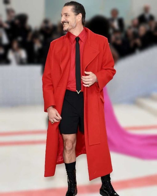 Met Gala 2023 Pedro Pascal Red Trench Coat 1