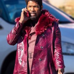 They Cloned Tyrone 2023 Jamie Foxx Faux Fur Leather Coat 1