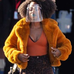 They Cloned Tyrone 2023 Teyonah Parris Fur Jacket