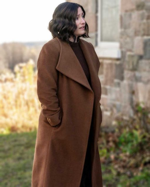 The Way Home 2023 Chyler Leigh Brown Wool Coat